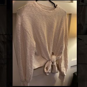 Free People Cream Tie Sweater